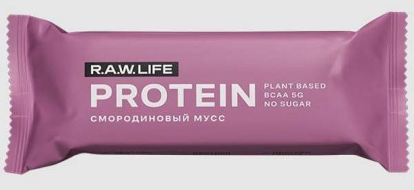 Батончик Протеиновый R.A.W.LIFE смородиновый мусс 43г фотография