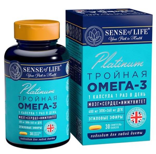 Тройная Омега-3 Platinum SENSE of life 30 капсул фотография