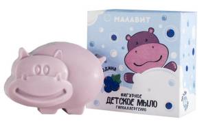 Малавит мыло детское фигурное Бегемотик смородина 80г