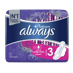 Прокладки Always Ultra Platinum Normal Plus Single ультратонкие, 7 шт